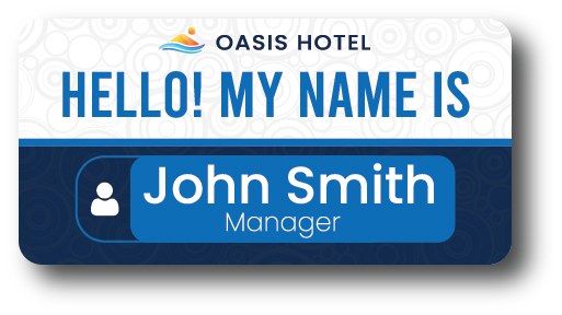 FULL COLOR PLASTIC MAGNETIC NAME BADGE - 1.5" X 3"